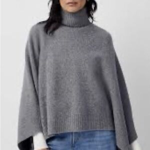 Grey Turtleneck Poncho